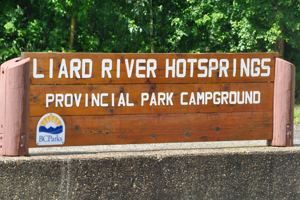 sign: Liard River Hot Springs